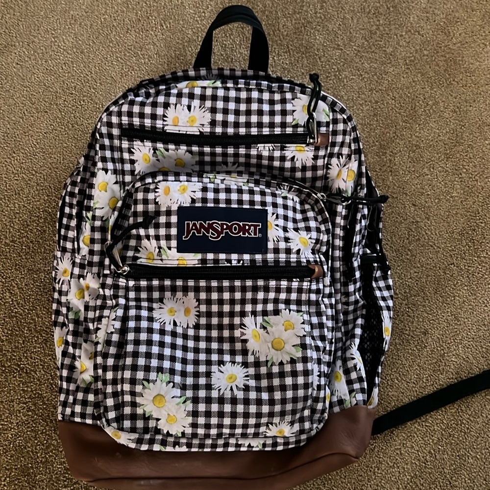 JanSport backpack Daisy plaid pattern in great condition.